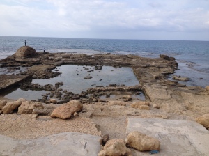 Where Herod's lower temple would have been located in the water (apparently there was a upper one too!).